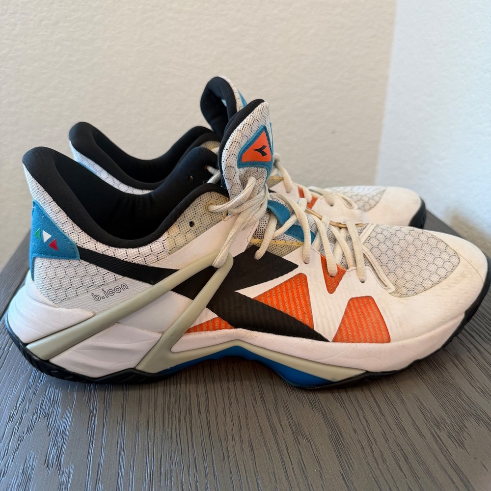 Diadora B.Icon Mens Tennis Shoes White Orange Blue 101.178115 Size‎ 12 US